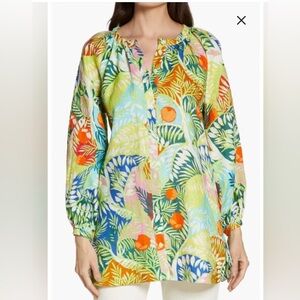 STAUD
Vincent Linen Long Sleeve Tunic In Capri Tree